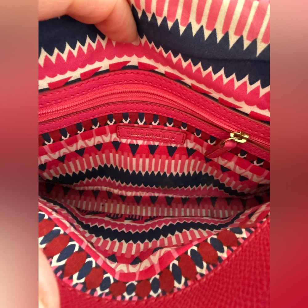 VERA BRADLEY leather Twice as Nice Crossbody Bag Purse - ROUGE PINK - Picture 5 of 15
